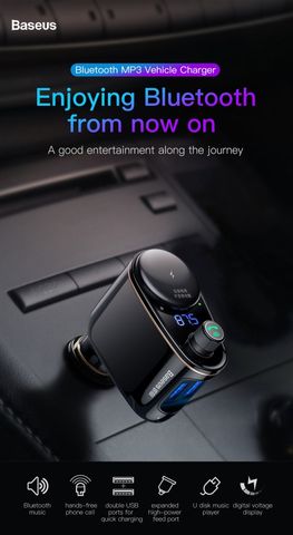 Tẩu Sạc Ô Tô Bluetooth Baseus S06 Hỗ Trợ Nghe Nhạc MP3, Sạc Nhanh Tiện Lợi Cho Xe Hơi - Thiết Bị Điện Tử Đa Năng