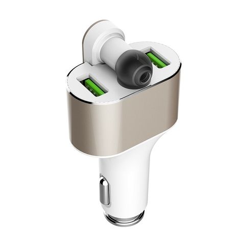 Tẩu Sạc Ô Tô Kiêm Tai Nghe Bluetooth LDNIO Chính Hãng - Thiết Kế Độc Đáo, Sạc Nhanh 4.2A, Âm Thanh Chất Lượng Cao