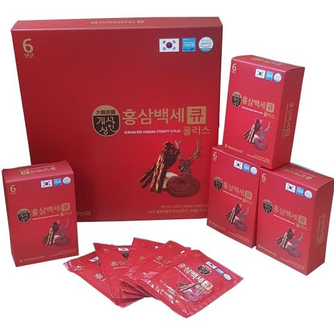 Nước Hồng Sâm Nhung Hươu 6 Tuổi Q Plus Hàn Quốc Tốt Cho Sức Khỏe - Hộp 30 Gói Bổ Sung Sức Đề Kháng và Làm Đẹp Da