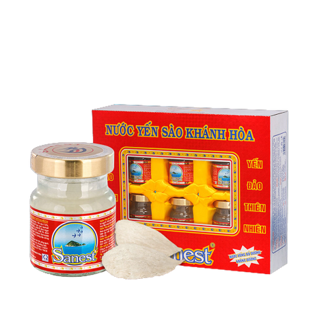Nước yến sào Khánh Hòa Sanest không đường hộp 6 lọ