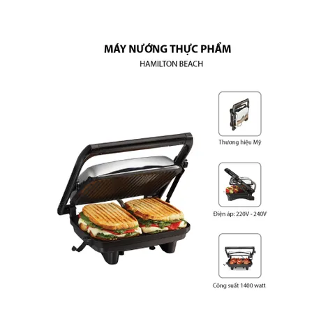 Máy Nướng Bánh Mì Hamilton Beach 25460-IN - Thiết Bị Nướng Chống Dính, Công Suất 1200W, Dễ Dàng Sử Dụng, Bữa Sáng Nhanh Chóng