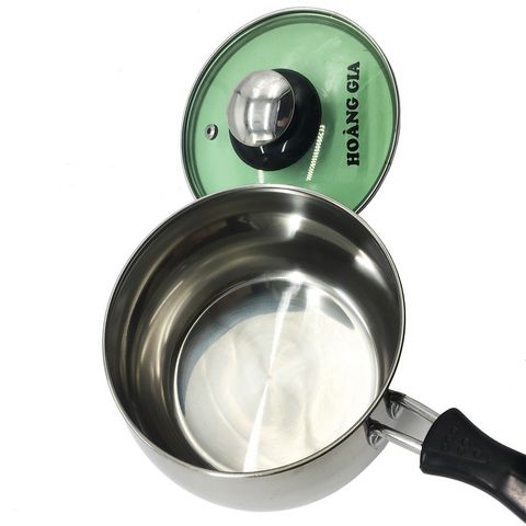 Nồi Nấu Bột Inox Hoàng Gia 2 Đáy 12cm - Nồi Quấy Bột An Toàn Cho Bé, Chất Liệu Inox 304 Chịu Nhiệt Cao, Tiện Dụng Trên Mọi Loại Bếp