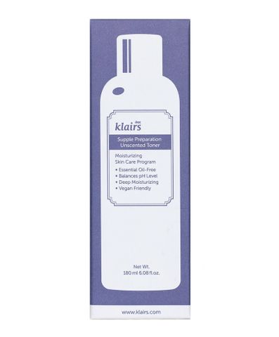 Nước Hoa Hồng Klairs Supple Preparation - Toner Chiết Xuất Tự Nhiên, Giúp Se Khít Lỗ Chân Lông & Cấp Ẩm Chuyên Sâu - 180ml