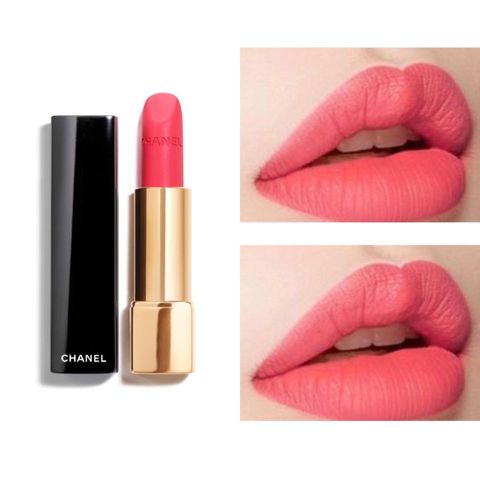 Son Chanel Rouge Allure Velvet 43 La Favourite - Son môi hồng cam trẻ trung, năng động, bền màu, dưỡng ẩm, chất lượng cao cấp từ Pháp