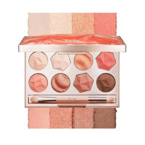 Bảng Phấn Mắt Clio Prism Air Eye Palette - Phấn Kết Hợp Nhũ & Lì Tông Cam San Hô & Hồng Baby, Trang Điểm Hoàn Hảo