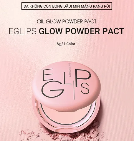 Phấn Phủ Kiềm Dầu Eglips Glow Powder Pact Pink - Phấn Trang Điểm Tạo Độ Hồng, Kiểm Soát Nhờn, Chất Lượng Cao