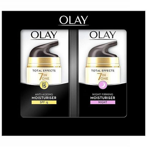 Set Kem Dưỡng Olay Total Effects 7 in 1 Ngày và Đêm - Dưỡng Da Chống Lão Hóa, Đều Màu Da, SPF 15, 2 Lọ 37ml