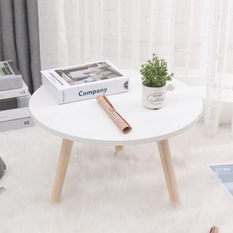 Bàn Trà Chân Gỗ Sồi Màu Trắng Hiện Đại - Thiết Kế Đơn Giản, Sang Trọng cho Không Gian Nhỏ Gọn, Phù Hợp Nội Thất Thời Thượng