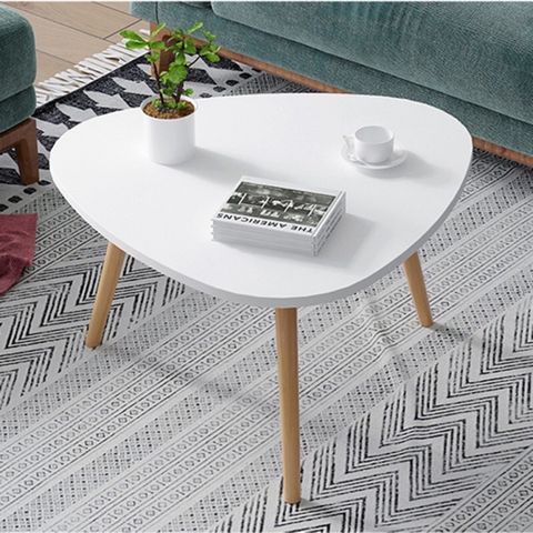 Bàn Trà Chân Gỗ Sồi Màu Trắng Hiện Đại - Thiết Kế Đơn Giản, Sang Trọng cho Không Gian Nhỏ Gọn, Phù Hợp Nội Thất Thời Thượng