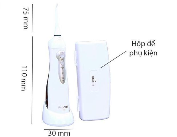 Máy tăm nước Procare A3 cầm tay cao cấp - Thiết kế nhỏ gọn, 3 chế độ và 1400 nhịp rung/phút cho sức khỏe răng miệng tối ưu.