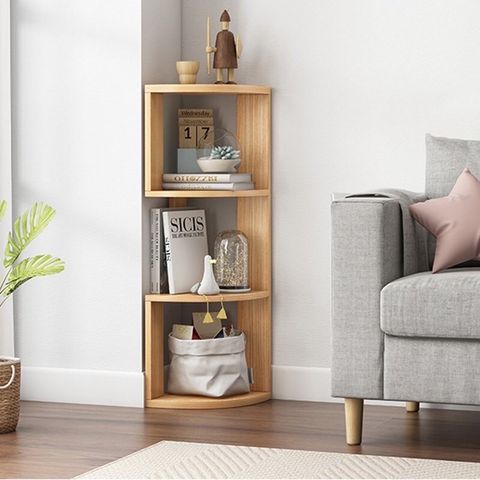 Kệ Góc Đứng Tường Đa Năng Màu Vân Gỗ - Tiện Ích Trang Trí Nội Thất, Tiết Kiệm Không Gian Phòng Khách, Phòng Ngủ, Bếp 81x25cm