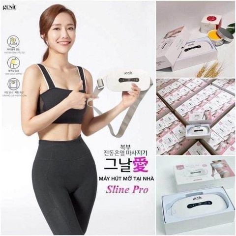 Đai Massage Tan Mỡ Bụng Genie Sline Pro Hàn Quốc - Thiết bị Giảm Cân, Gọn Eo Chất Lượng Cao, Hỗ Trợ Đốt Cháy Mỡ Thừa