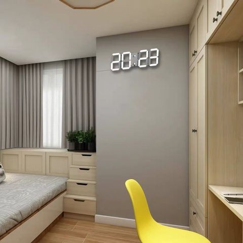 Đồng hồ Kỹ Thuật Số LED 3D Thông Minh Treo Tường & Để Bàn - Sang Trọng Cho Không Gian Nội Thất, Chế Độ Hiển Thị 12/24h, Hẹn Giờ
