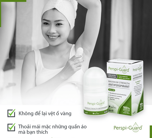 Lăn Khử Mùi Perspi-Guard 30ml - Ngăn Tiết Mồ Hôi Hiệu Quả, Chiết Xuất Lô Hội và Muối Alcloxa, Thoải Mái Dùng Cho Cả Nam Nữ