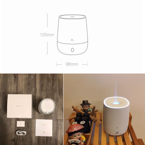 Máy phun sương tạo ẩm mini Xiaomi HL120ml - Thiết bị hỗ trợ tinh dầu, làm ẩm không khí cho phòng ngủ, văn phòng màu trắng/hồng