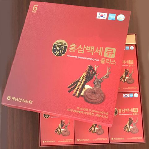 Nước Hồng Sâm Nhung Hươu 6 Tuổi Q Plus Hàn Quốc Tốt Cho Sức Khỏe - Hộp 30 Gói Bổ Sung Sức Đề Kháng và Làm Đẹp Da