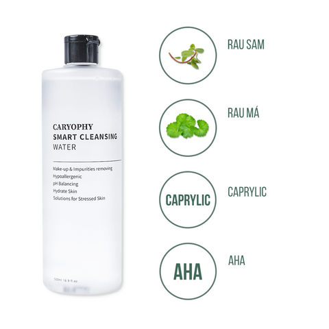 Nước Tẩy Trang Thông Minh Caryophy Smart Cleansing Water - Không Cồn, Dịu Nhẹ, 5 Tính Năng Chăm Sóc Da Cho Da Nhạy Cảm Và Da Mụn