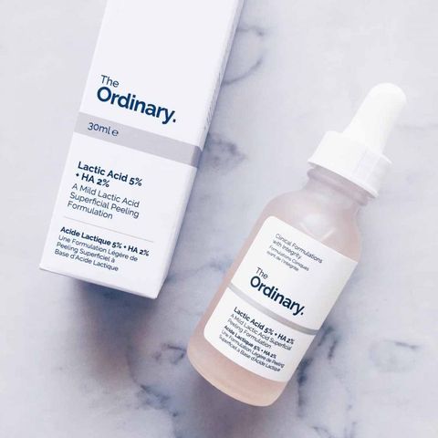 Serum The Ordinary Acid Lactic 5% + HA 30ml - Tẩy Da Chết, Cấp Nước, Làm Sáng Da, Giảm Nếp Nhăn, Dưỡng Ẩm Da Mịn Màng