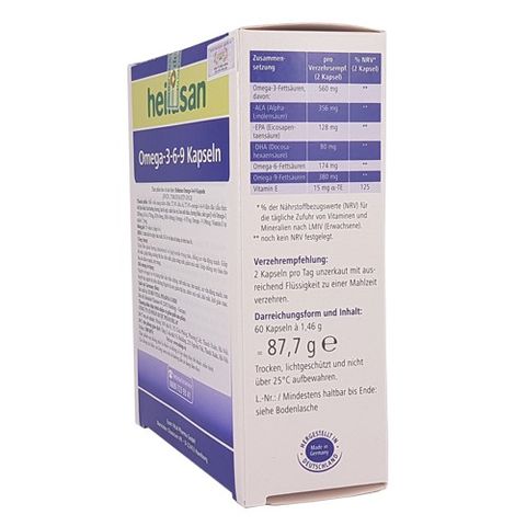 Viên uống Omega-3-6-9 Heilusan của Đức - Tăng cường sức khỏe, bảo vệ thị lực, làm chậm lão hóa da - 60 viên hỗ trợ toàn diện sức khỏe