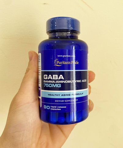 Viên uống Puritan's Pride Gaba 750mg - Hỗ trợ trí não, giảm căng thẳng, cải thiện trí nhớ, 90 viên bổ não thông minh
