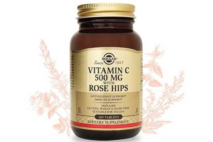 Viên uống Solgar Vitamin C 500MG With Rose Hips - Tăng cường sức đề kháng, hỗ trợ làm đẹp da, 100 viên thiết yếu cho sức khỏe