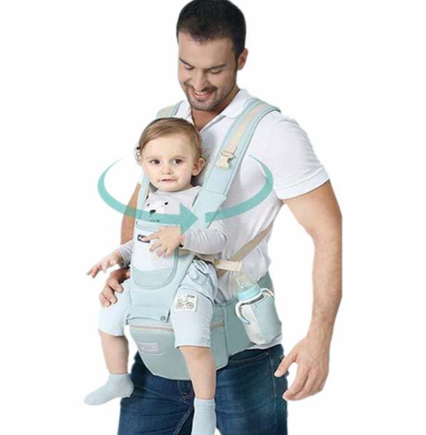 Địu ngồi em bé Aixintu đa năng - Địu chống gù cho trẻ sơ sinh đến 3 tuổi, chất liệu cotton thoáng mát, nhiều tư thế thoải mái