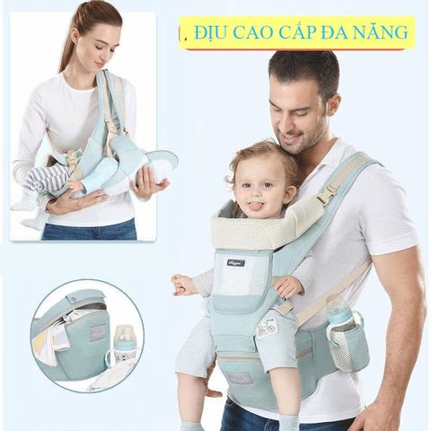 Địu ngồi em bé Aixintu đa năng - Địu chống gù cho trẻ sơ sinh đến 3 tuổi, chất liệu cotton thoáng mát, nhiều tư thế thoải mái