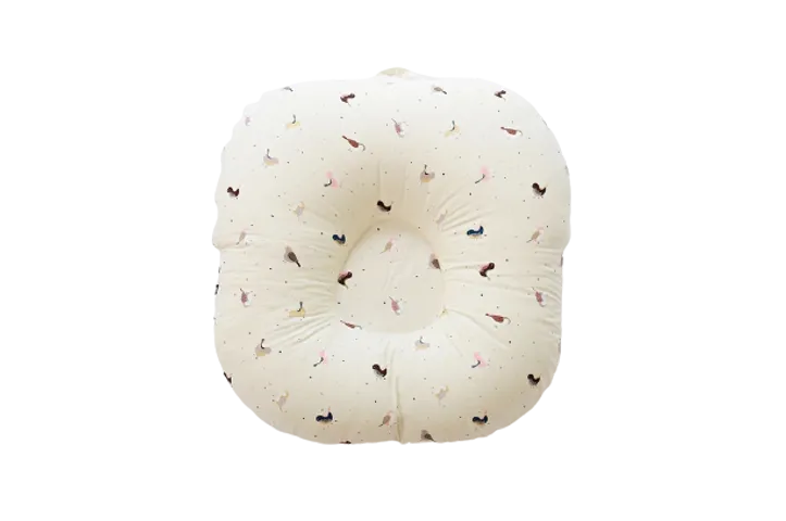Gối chống trào ngược cho bé Rototo Bebe vỏ cotton trơn có họa tiết, Chim sẻ