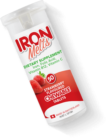 Viên Ngậm Bổ Sung Sắt Iron Melts - Hỗ Trợ Acid Folic, Vitamin B12 & C - Giúp Tăng Cường Sức Khỏe, Dễ Sử Dụng, Hộp 50 Viên