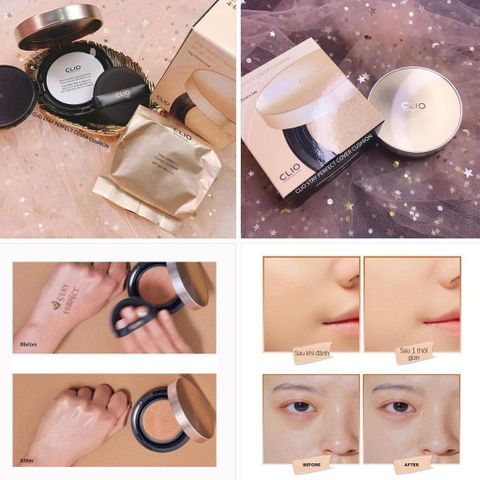Phấn nước Clio Stay Perfect Cover Cushion SPF50+ - Che Khuyết Điểm Hoàn Hảo, Kiểm Soát Dầu, Lớp Nền Tự Nhiên cho Tất Cả Màu Da