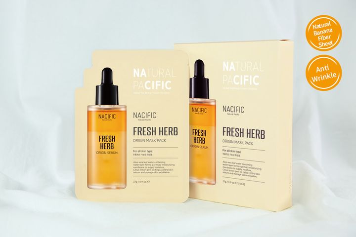 Mặt Nạ Dưỡng Ẩm Trẻ Hóa Da Nacific Fresh Herb Origin Mask - Combo 5 Miếng Cấp Ẩm, Cải Thiện Nếp Nhăn, Làn Da Sáng Khỏe