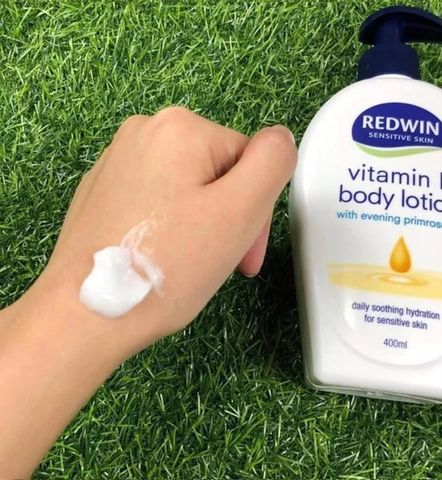 Sữa Dưỡng Thể Redwin Vitamin E Body Lotion 400ml - Dưỡng Ẩm và Phục Hồi Da, Tinh Dầu Hoa Anh Thảo, Dành Cho Mọi Loại Da