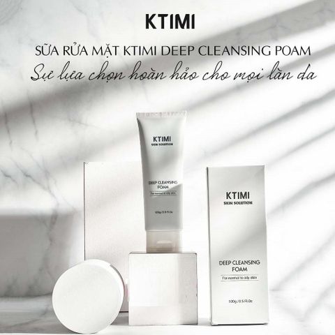 Sữa Rửa Mặt Ktimi Deep Cleansing Foam 100g Cho Da Nhờn - Giúp Làm Sạch Sâu, Ngăn Ngừa Mụn, Dưỡng Ẩm Tự Nhiên