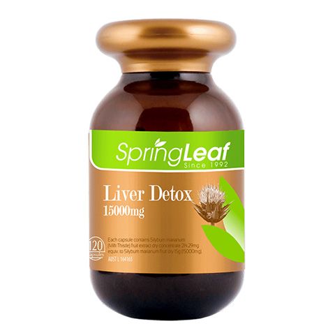 Viên Uống Thải Độc Gan Spring Leaf Liver Detox 15000mg - Hỗ Trợ Chức Năng Gan, Giải Độc và Bảo Vệ Sức Khỏe Gan Từ Úc