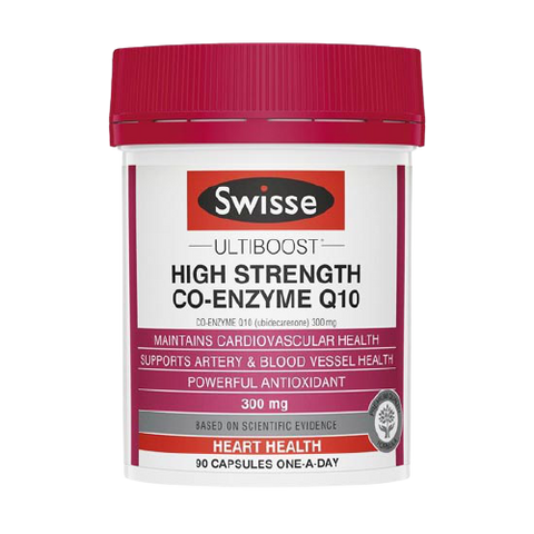 Viên uống Swisse Ultiboost Co-Enzyme Q10 300mg - Tăng cường sức khỏe tim mạch, hỗ trợ năng lượng và chống oxy hóa - Hộp 90 viên
