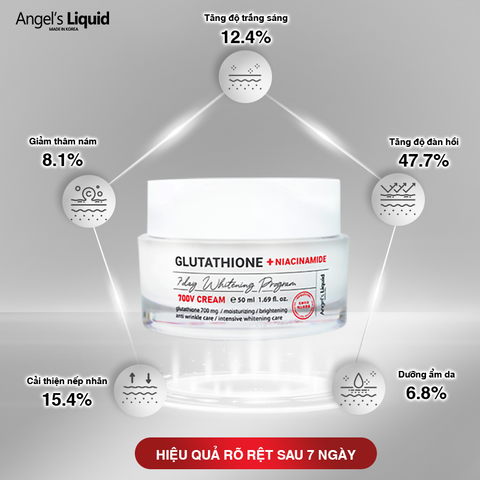 Kem Dưỡng Sáng Da Angel's Liquid Glutathione+Niacinamide 7 Ngày - Giúp Trẻ Hóa, Làm Sáng Và Cấp Ẩm Da Mọi Loại