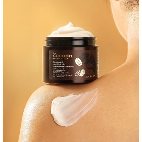 Bơ Dưỡng Thể Cocoon Chiết Xuất Cà Phê Đắk Lắk 200ml - Dưỡng Ẩm, Giúp Da Mềm Mịn, Phục Hồi Đàn Hồi Da Khô, Sần Sùi