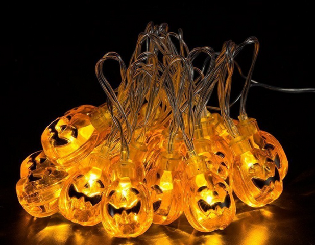 Dây đèn LED bí ngô dài 2,5m trang trí Halloween