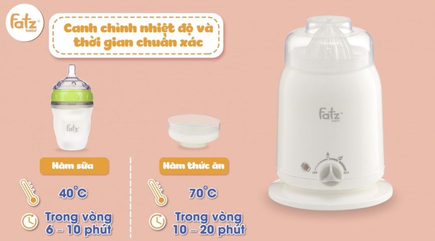 Máy hâm sữa FatzBaby FB3002SL 4 chức năng - Tiệt trùng, giữ nóng, hâm sữa, vắt cam cho bé - Sản phẩm tiện lợi cho mẹ và bé