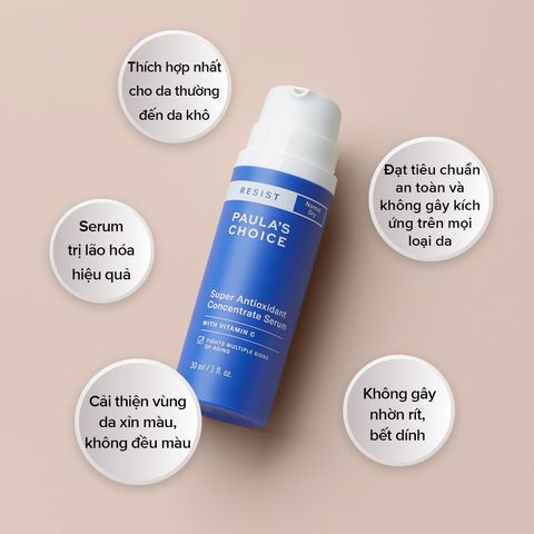 Serum Paula's Choice Resist Super Antioxidant Concentrate trẻ hóa da, dưỡng ẩm và phục hồi, 30ml - Chăm sóc da hiệu quả cho mọi loại da