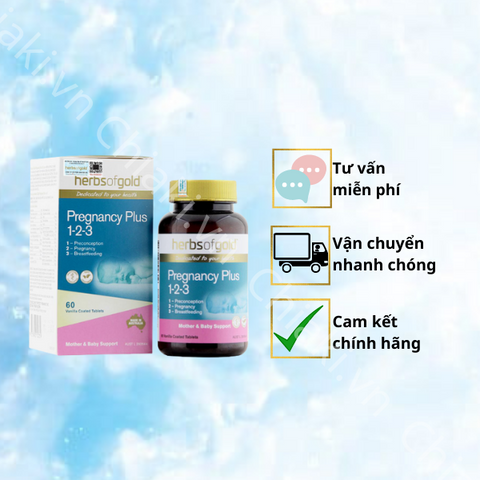 Viên Uống Bổ Sung Vitamin Herbs Of Gold Pregnancy Plus 1-2-3 Cho Mẹ Bầu & Sau Sinh - Hỗ Trợ Phát Triển Thai Nhi Khỏe Mạnh