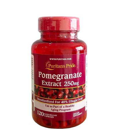 Viên uống tinh chất lựu sáng da Puritan’s Pride Pomegranate Extract 250mg - Hỗ trợ làm trắng da, chống lão hóa, and cải thiện sức khỏe da
