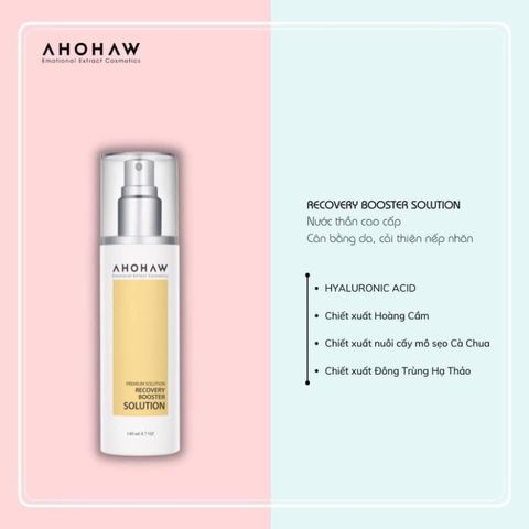 Toner Cải Thiện Nếp Nhăn Ahohaw Recovery Booster Solution - Nước Hoa Hồng Tái Tạo Da Giúp Làn Da Tươi Trẻ, Rạng Ngời 140ml