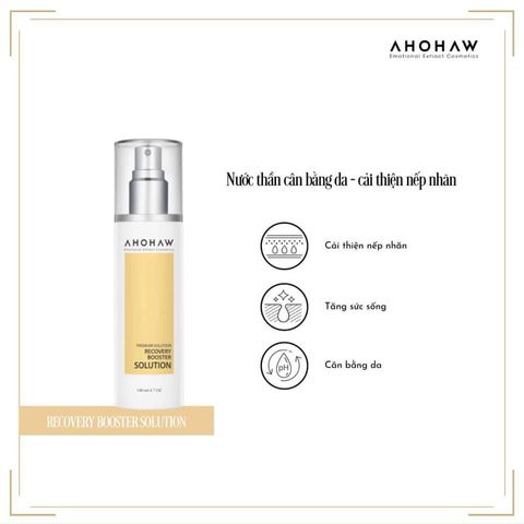 Toner Cải Thiện Nếp Nhăn Ahohaw Recovery Booster Solution - Nước Hoa Hồng Tái Tạo Da Giúp Làn Da Tươi Trẻ, Rạng Ngời 140ml