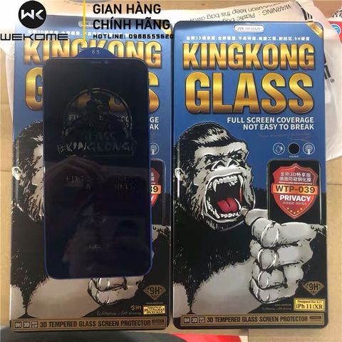 Kính Cường Lực Kingkong 3D WTP-038 Xanh Chính Hãng - Bảo Vệ Màn Hình iPhone 11/12/13 Mini/Pro/Pro Max, Chống Trầy Xước, Va Đập