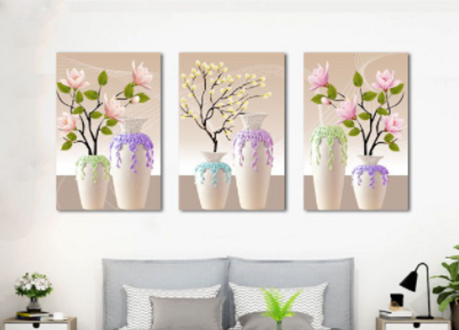 Bộ 3 Tranh Treo Tường Thiên Nhiên Hoa Lá - Trang Trí Nhà Cửa Hiện Đại, Bền Màu, Phong Cách Tinh Tế, Đa Dạng Kích Thước