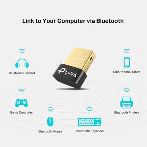Bộ thu phát Bluetooth TP-Link UB400 USB Nano 4.0 - Thiết bị kết nối không dây cho máy tính, hỗ trợ Win 8, 8.1, 10, khoảng cách 10m