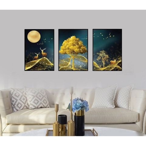 Bộ Tranh Canvas Treo Tường Phong Cảnh Đêm Khuya - Thiết Kế Hiện Đại Trang Trí Nội Thất Sang Trọng, Kích Thước Đa Dạng