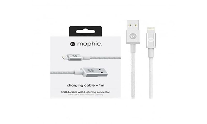 Cáp Lightning Mophie 1M Trắng - Kết Nối Chứng Nhận MFI Từ Apple, Tốc Độ Cao, Thiết Kế Bền Bỉ, Phụ Kiện Tương Thích iPhone/iPad