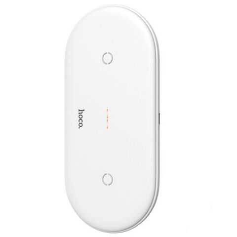 Đế sạc không dây chuẩn QI 10W Hoco CW23 - Sạc nhanh 2in1 cho điện thoại, AirPods, iWatch - Phụ kiện chính hãng tiện lợi